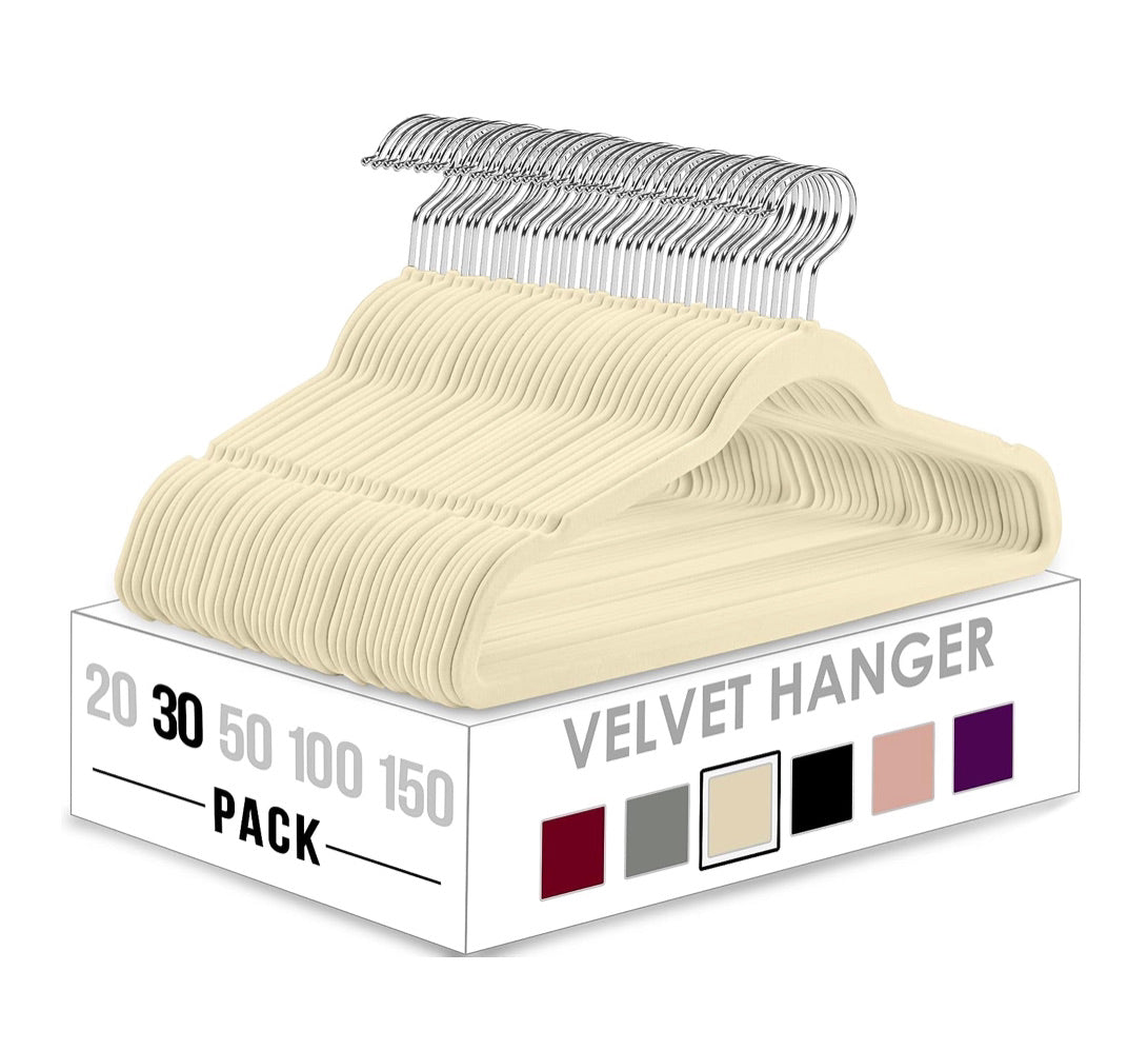 Buy TIMMY Velvet hangers 30 Pack Nonslip Ultra Thin Clothes hangers Heavy  duty Coat Hangers with Swivel Hook (Black) Online at desertcartBAHRAIN