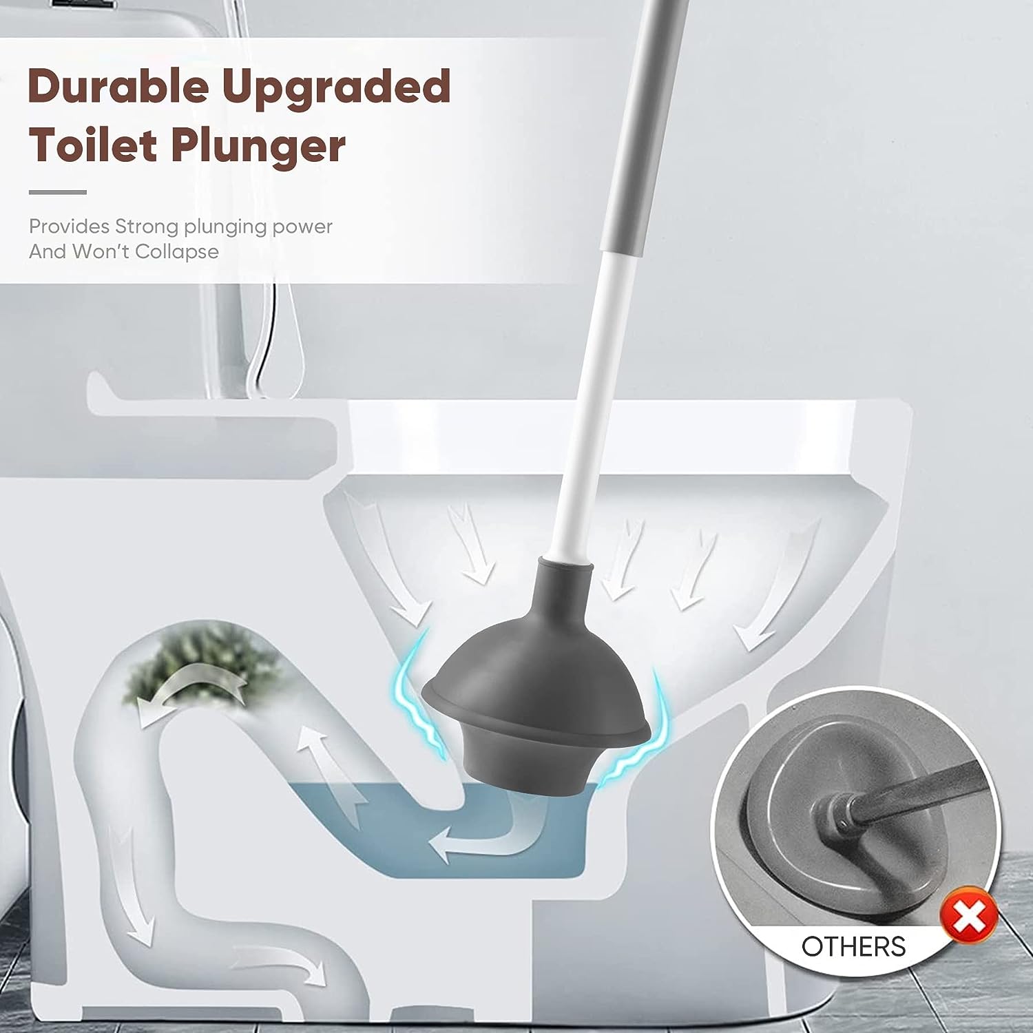 Toilet 2 in 1 Plunger and Brush
