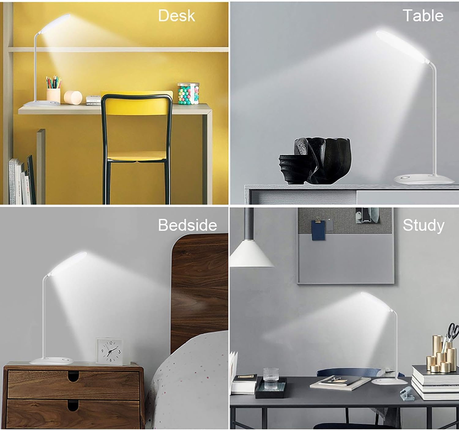 Desk Lamp with Flexible Gooseneck 3 Level Brightness