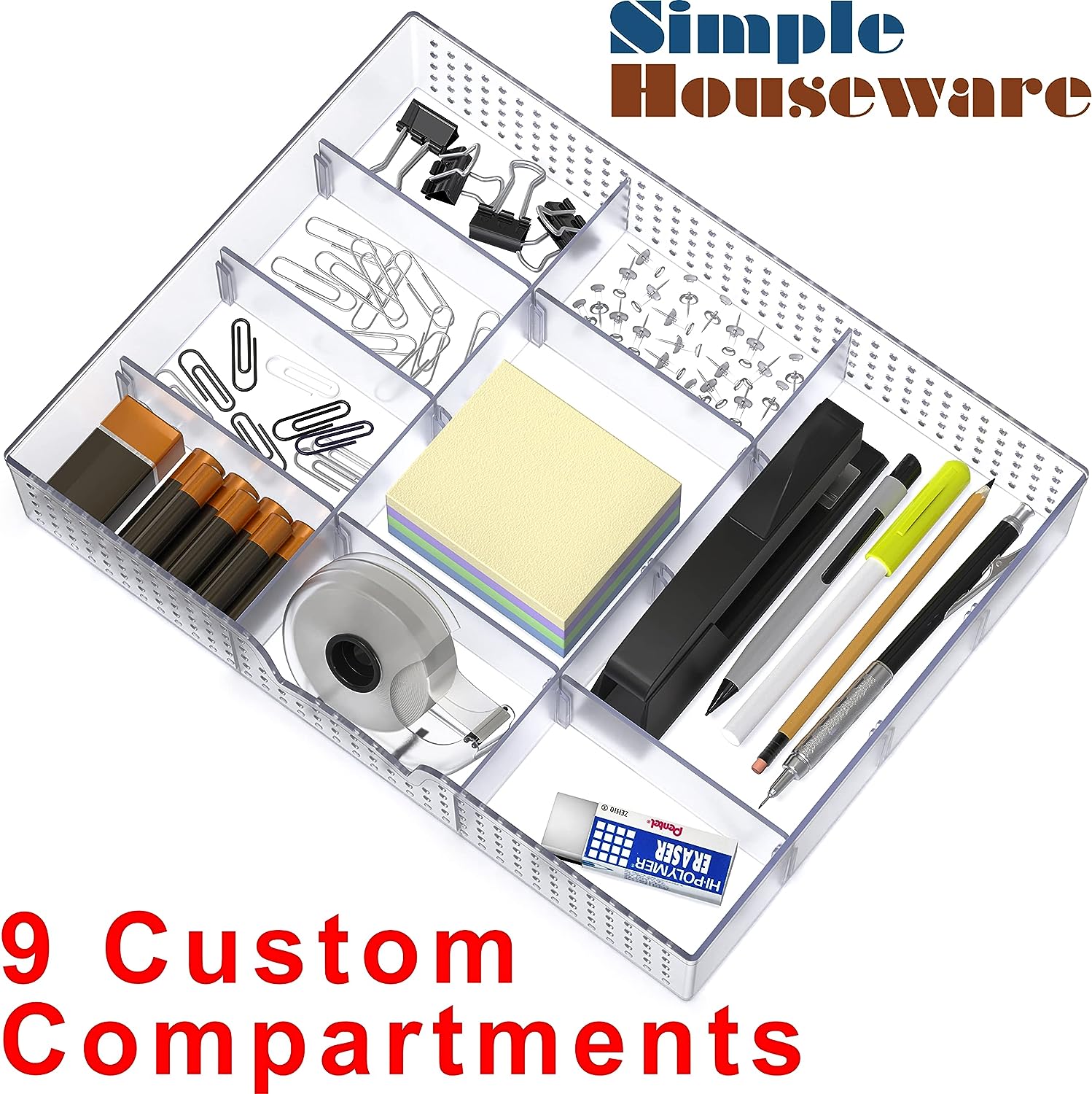 Organizer Tray with 9 Adjustable Compartments