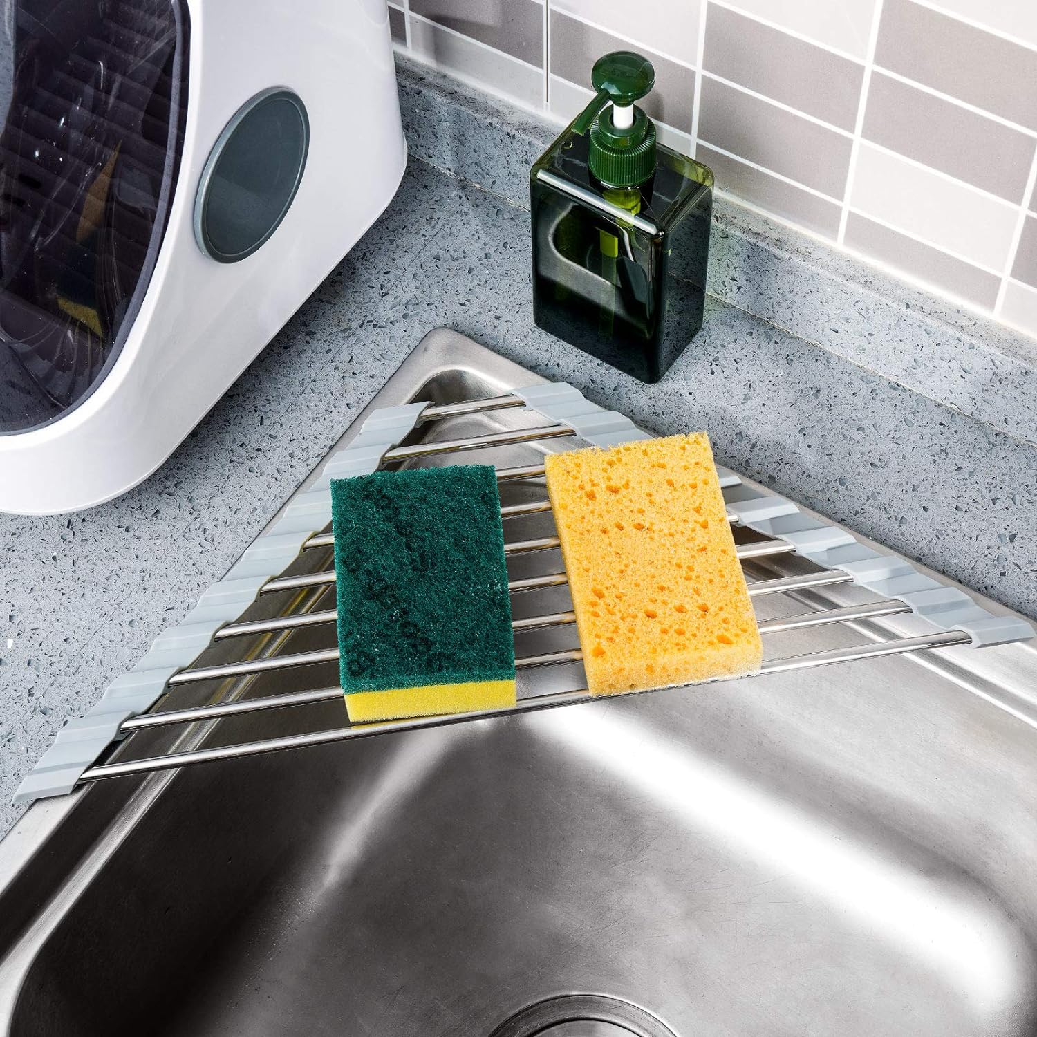 Triangle Roll-Up Dish Drying Rack
